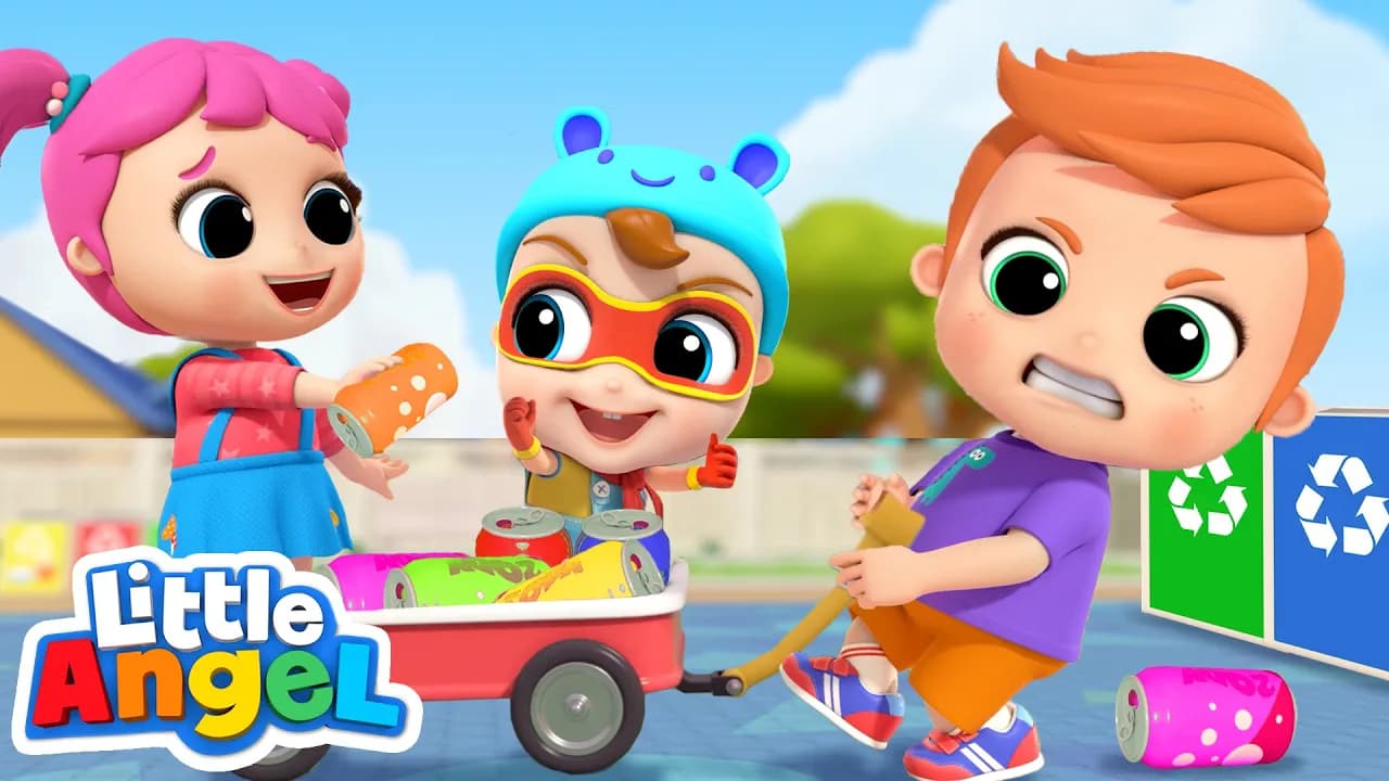 Clean Up The Trash Song | Little Angel Kids Songs & Nursery Rhymes poster