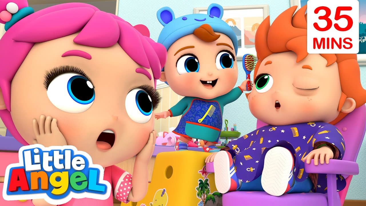 Hair and Make up Salon Play Pretend + Family Songs | Little Angel Kids Songs & Nursery Rhymes poster