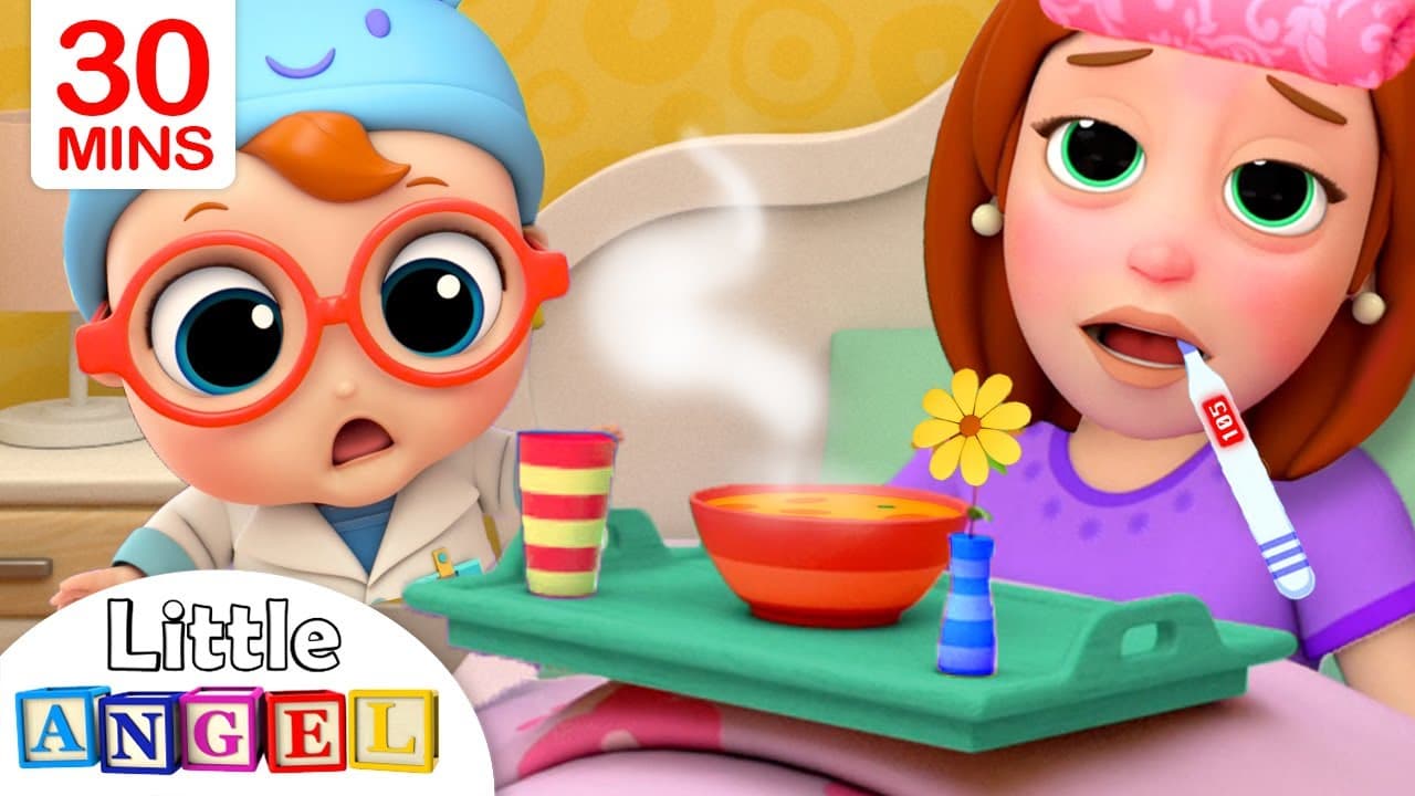Mommy Got Sick | Sick Song | Little Angel Kids Songs & Nursery Rhymes poster