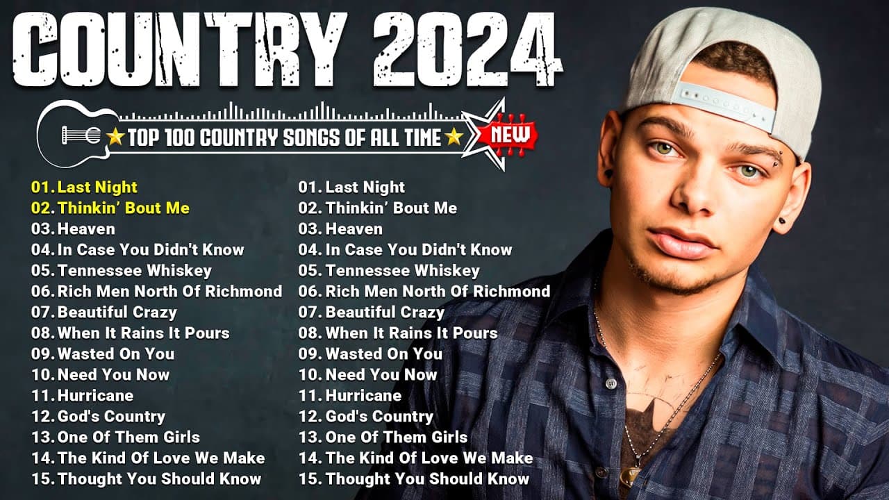Country Music Playlist 2024 - Kane Brown, Luke Combs, Chris Stapleton, Morgan Wallen, Luke Bryan poster