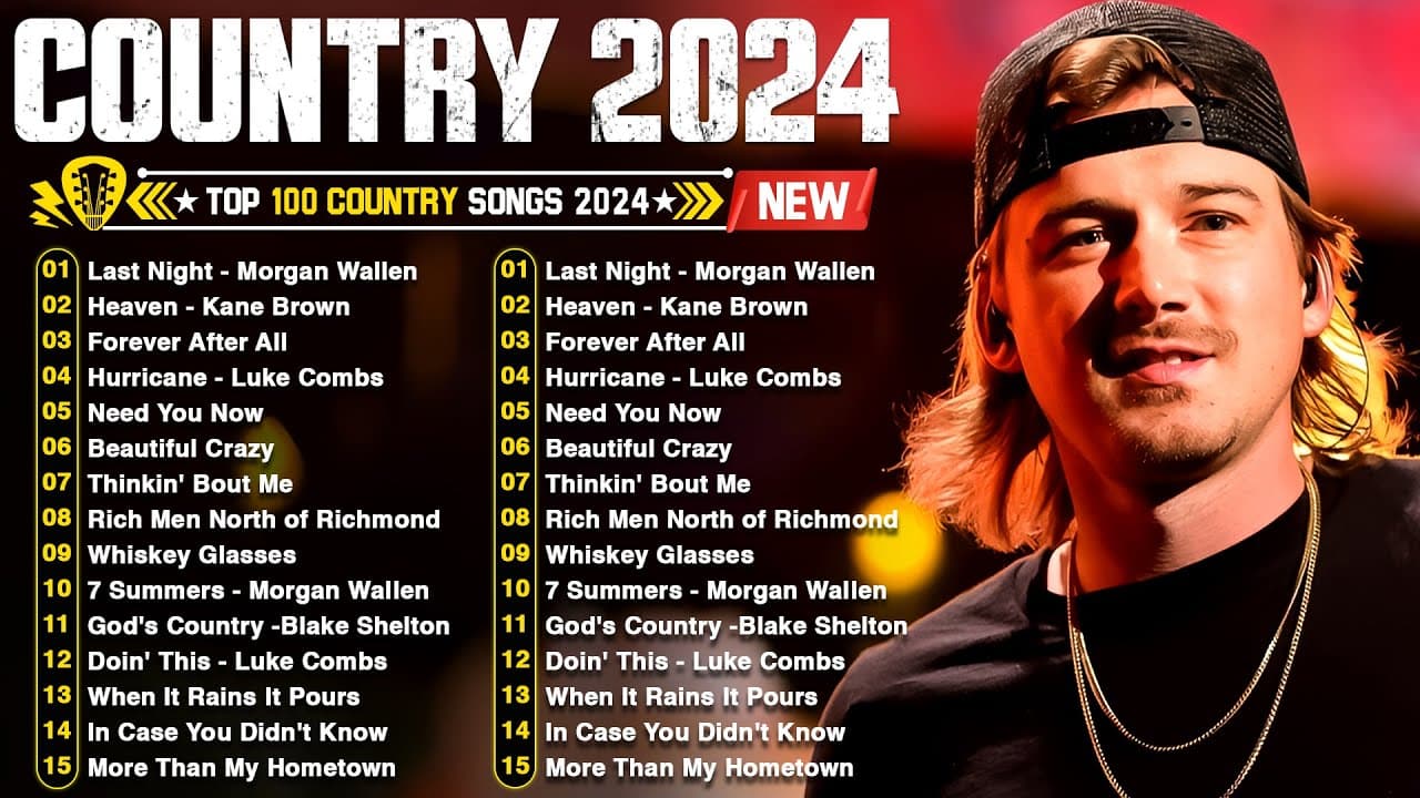 Country Music Playlist 2024 🤠 Morgan Wallen, Luke Combs, Chris Stapleton, Kane Brown, Jason Aldean poster