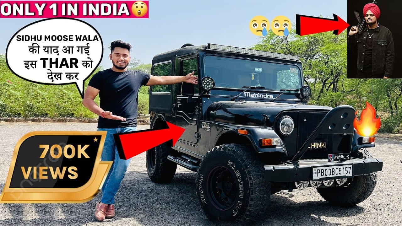 Sidhu moose wala Same THAR 😓😓 इस THAR को देख कर Sidhu moose wala की याद आ गई Modified Punjab THAR poster