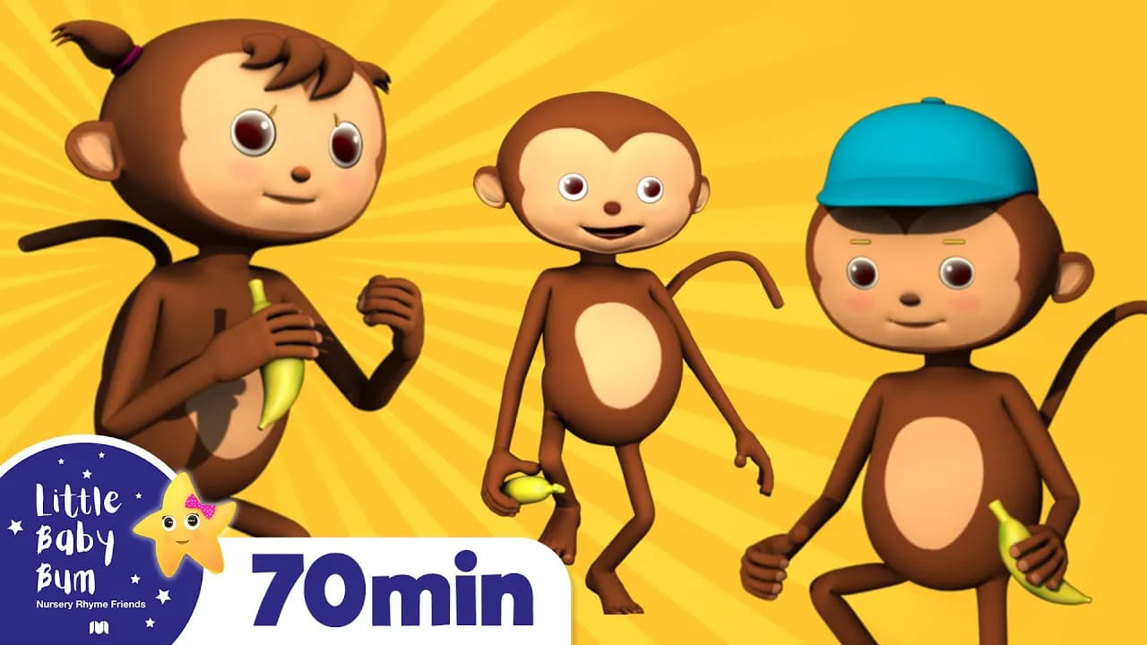 Five Little Monkeys Jumping On The Bed + More | Nursery Rhymes for Babies by LittleBabyBum poster
