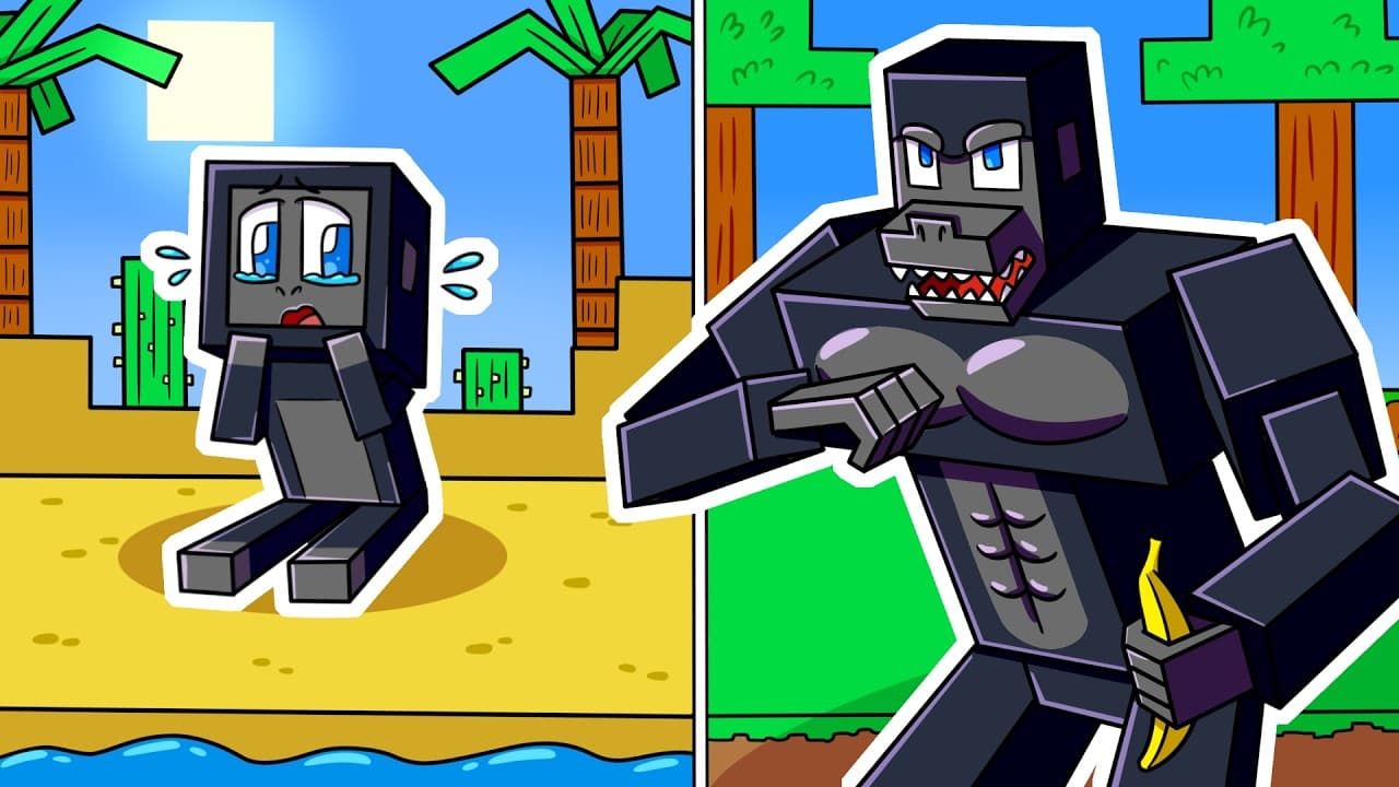 I Survived 100 DAYS as a GORILLA in HARDCORE Minecraft! poster