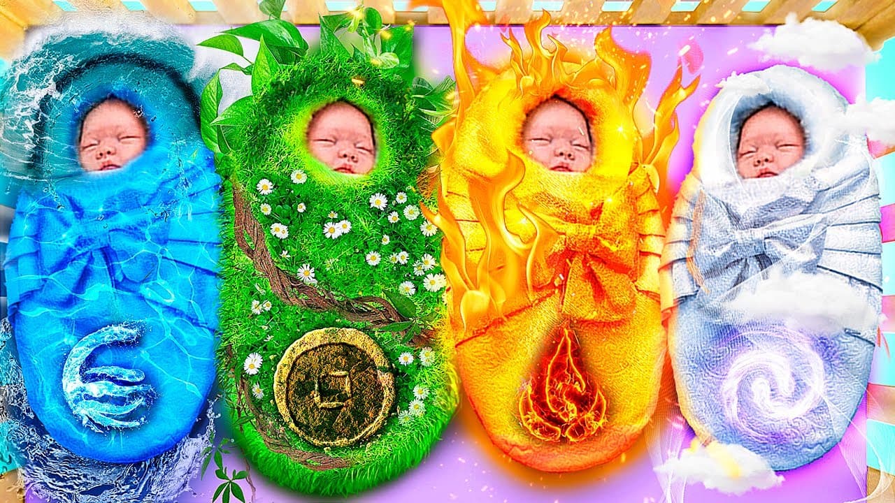 We Adopted Four Elements! Fire Girl, Water Girl, Air Girl and Earth Girl! poster