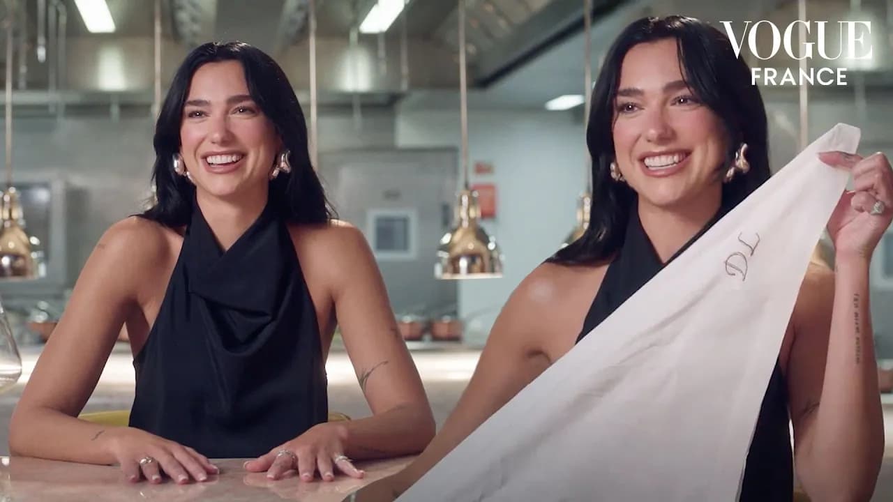 Dua Lipa tries Michelin-starred French food with Hélène Darroze | Vogue France poster