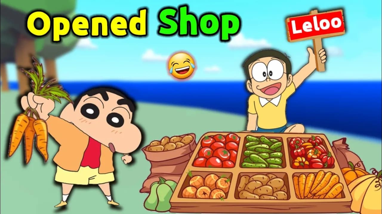 Shinchan And Nobita Opened Shop 😱 || 😂 Funny Game Roblox Retail tycoon poster