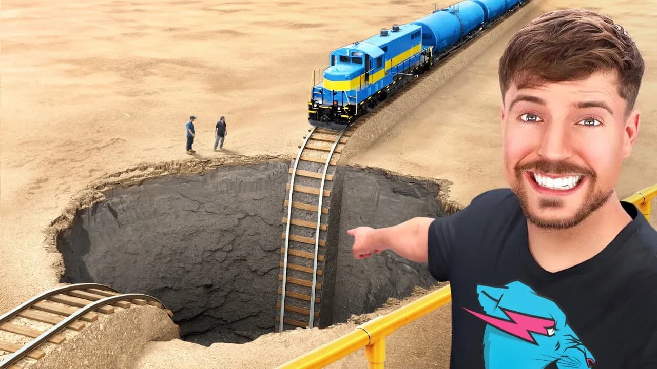 Train Vs Giant Pit poster